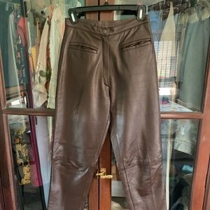 Vintage Brown Leather Pants
